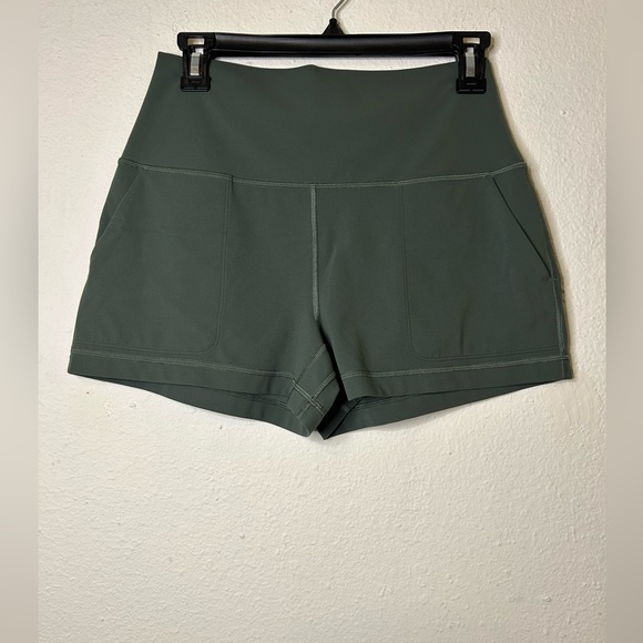 Women's Green Athletic Shorts - Picture 5 of 7
